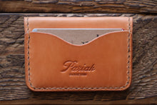 Russet handmade and hand stitched leather bifold wallet
