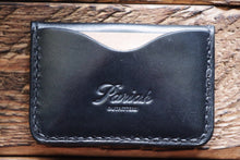 Black handmade and hand stitched leather bifold wallet