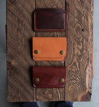 Two-Pocket Snap Wallet | Medium Brown + Blue
